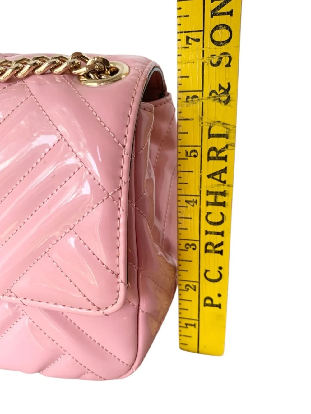 Michael Kors Peyton Pink Quilted Patent Leather Crossbody